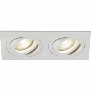 Knightsbridge Ambar Twin Tilt Square Downlight White