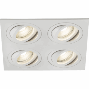 Knightsbridge Ambar Quad Tilt Square Downlight White