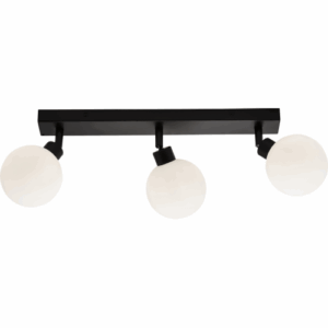 Knightsbridge IP44 G9 Triple Bar Spotlight with Round Frosted Glass Matt Black