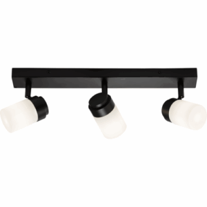Knightsbridge IP44 G9 Triple Bar Spotlight with Frosted Glass Matt Black