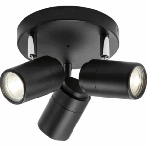 Knightsbridge IP44 GU10 Triple Spotlight Matt Black