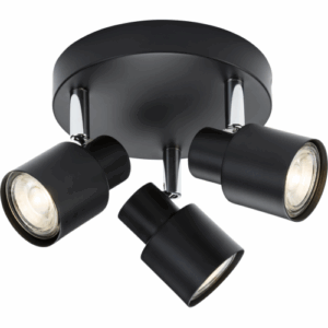 Knightsbridge 230V GU10 Triple Spotlight - Matt Black