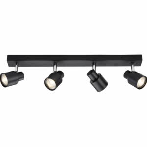 Knightsbridge 230V GU10 Quad Bar Spotlight - Matt Black