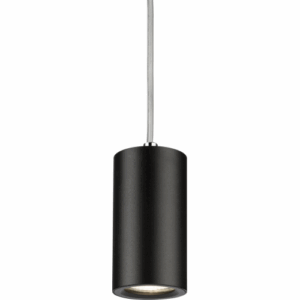 Knightsbridge Dasan Single Short Fixed Round Pendant Black