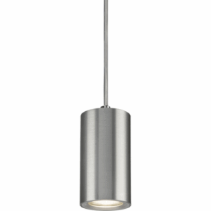 Knightsbridge Dasan Single Short Fixed Round Pendant Brushed Chrome