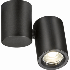 Knightsbridge Dee Single Surface Adjustable Round Spotlight Black