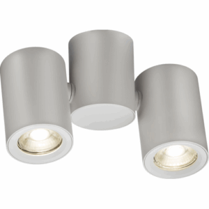 Knightsbridge Dee Twin Surface Adjustable Round Spotlight White