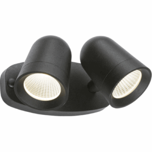 Knightsbridge 230V IP65 18W LED Black Twin Spot Floodlight