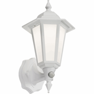 Knightsbridge 230V IP54 8W LED Wall Lantern with Photocell Sensor - White