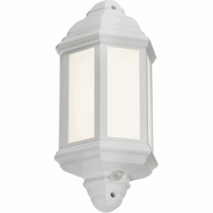 Knightsbridge 230V IP54 LED Half Wall Lantern with Photocell Sensor - White