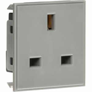 Knightsbridge 13A 1G unswitched socket module 50 x 50mm - Grey