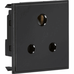 Knightsbridge 5A unswitched round socket module 50 x 50mm - black
