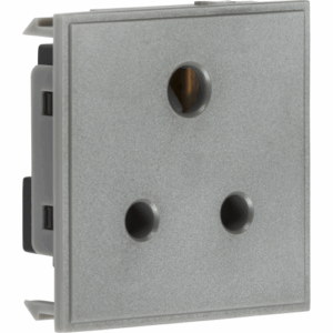Knightsbridge 5A unswitched round socket module 50 x 50mm - grey
