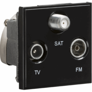 Knightsbridge Triplexed TV /FM DAB/ SAT TV Outlet Module 50 x 50mm - Black
