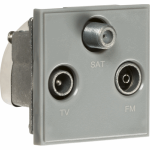 Knightsbridge Triplexed TV /FM DAB/ SAT TV Outlet Module 50 x 50mm - Grey