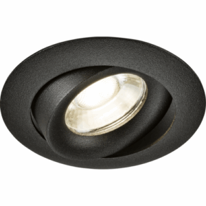 Knightsbridge Odina Single Tilt Round Downlight Black