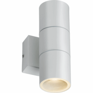 Knightsbridge 230V IP54 GU10 Up and Down Wall Light - White