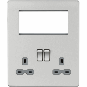 Knightsbridge Small Multi Combination  Plate Brushed Chrome with Black Insert