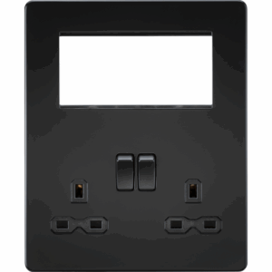 Knightsbridge Small Multi Combination  Plate Matt Black with Black Insert