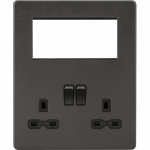 Knightsbridge Small Multimedia Combination  Plate - Smoked Bronze with Black Insert