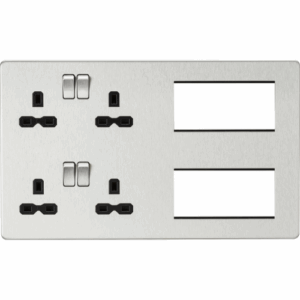 Knightsbridge Combination Plate Brushed Chrome with Black Insert