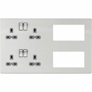 Knightsbridge Combination Plate Brushed Chrome with Grey Insert