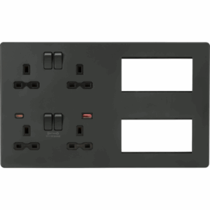 Knightsbridge Multi Combo Plate + Dual USB A+C 12V DC 1.5A (Max. 18W) Anthracite w/Black Insert