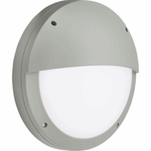 Knightsbridge 230V IP65 18W LED Eyelid Bulkhead CCT with Microwave Sensor Grey