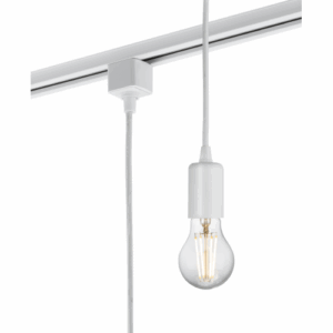 Knightsbridge 230V 1.8M E27 Contemporary Track Pendant - White