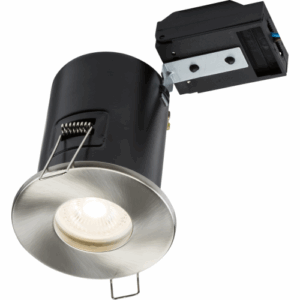 Knightsbridge 230V IP65 Fixed GU10 Fire-Rated Downlight Brushed Chrome