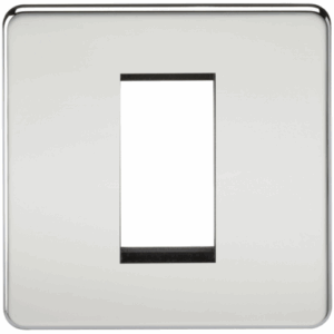 Knightsbridge Screwless 1G Modular Faceplate Polished Chrome