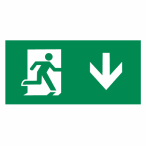 Knightsbridge Running Man Legend for product EMRUN with Down Facing Arrow