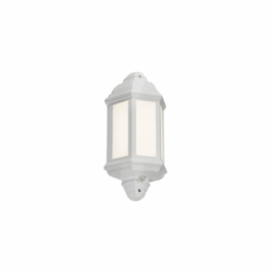 Knightsbridge 230V IP54 LED Half Wall Lantern with PIR - White