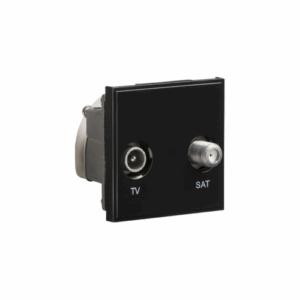 Knightsbridge Diplexed TV /SAT TV Outlet Module 50 x 50mm - Black
