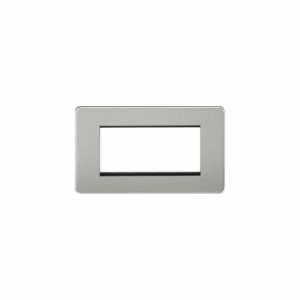 Knightsbridge Screwless 4G Modular Faceplate Brushed Chrome