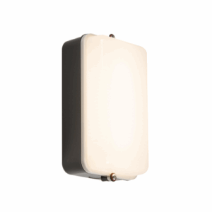 Knightsbridge 230V IP54 5W LED Security Amenity Bulkhead Black Base with Opal Diffuser Cool White 4000K