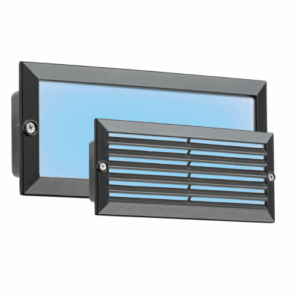Knightsbridge 230V IP54  5W Blue LED Recessed Brick Light - Black Fascia