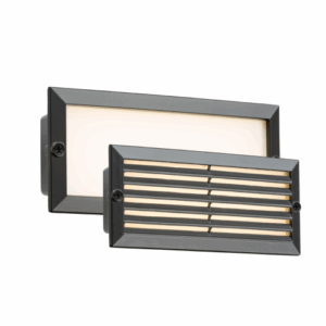 Knightsbridge 230V IP54 5W White LED Recessed Brick Light - Black Fascia