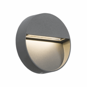 Knightsbridge 230V IP44 3W LED Round Wall/Guide Light - Grey