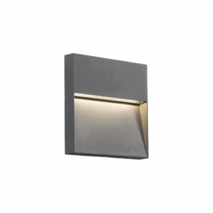Knightsbridge 230V IP44 3W LED Square Wall/Guide light - Grey