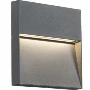 Knightsbridge 230V IP44 5W LED Square Wall/Guide light - Grey