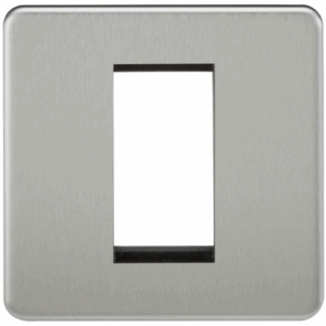 Knightsbridge Screwless 1G Modular Faceplate Brushed Chrome
