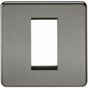 Knightsbridge Screwless 1G Modular Faceplate Black Nickel
