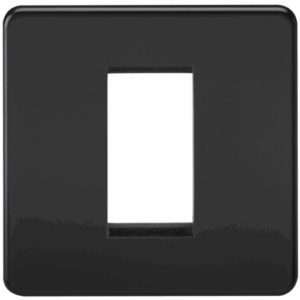 Knightsbridge Screwless 1G Modular Faceplate Matt Black