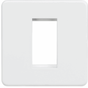 Knightsbridge Screwless 1G Modular Faceplate Matt White