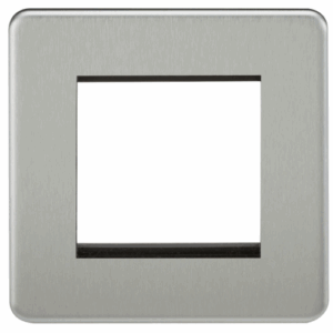 Knightsbridge Screwless 2G Modular Faceplate Brushed Chrome