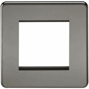 Knightsbridge Screwless 2G Modular Faceplate Black Nickel