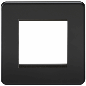 Knightsbridge Screwless 2G Modular Faceplate Matt Black