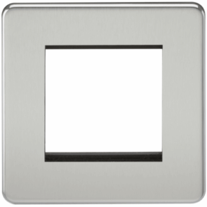 Knightsbridge Screwless 2G Modular Faceplate Polished Chrome