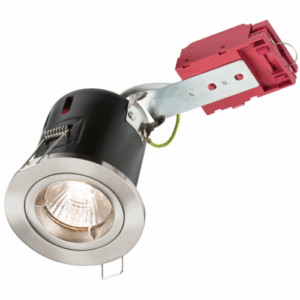 Knightsbridge 230V 50W Fixed GU10 IC Fire-Rated Downlight in Brushed Chrome